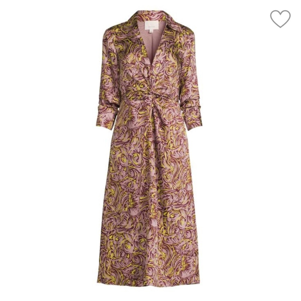 CINQ À SEPT
​Abstract Satin Shirt Dress Size 6 NWT